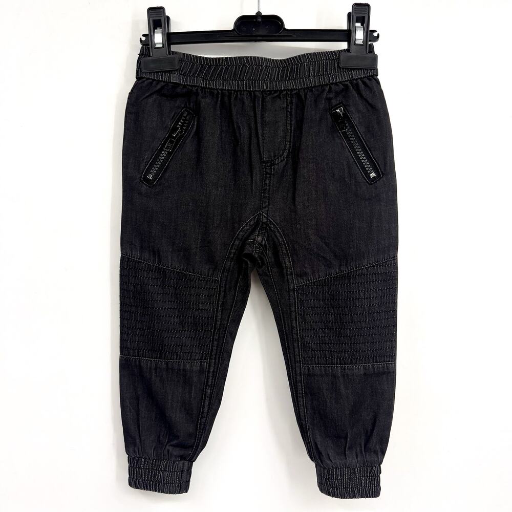 BARDOT JUNIOR Baby Chambray Slouchy Jogger Pants 12-18 Months Dark Grey NWT